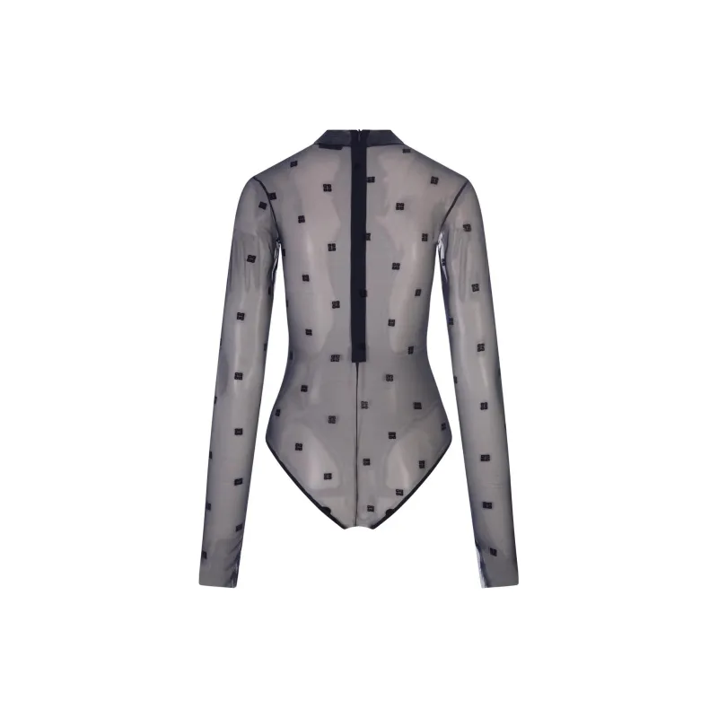Givenchy Logo print Mesh Bodysuit-1