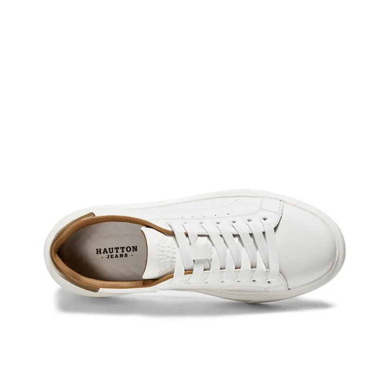 Hautton Jeans Skateboard Shoes Men's White Brown-3