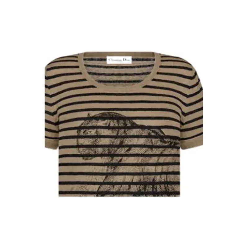 DIOR SS23 Drop Shoulder Sleeve T Shirt Women's Hazelnut-2