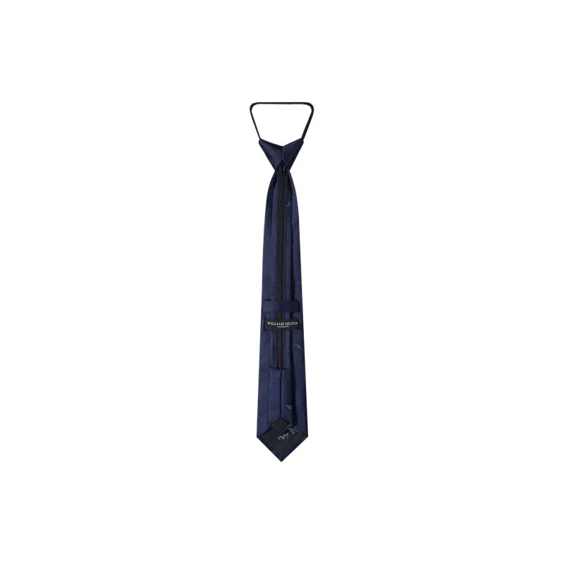 WILLIAM MILTON Silk Ties Men's Navy Blue Mulberry Silk High End Business Casual Accessories Box-2