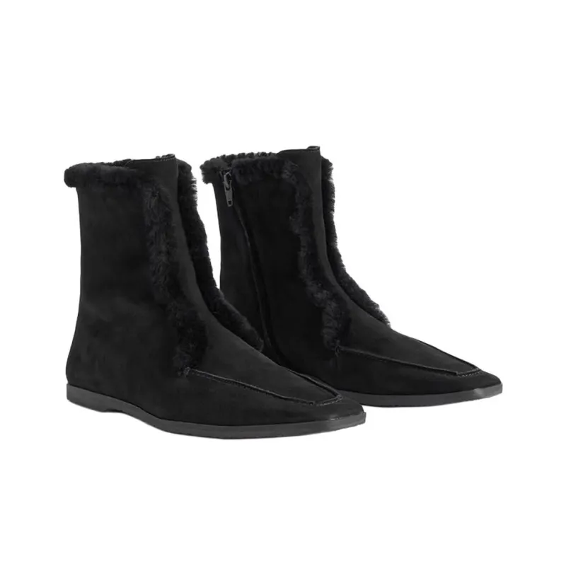 TOTEME Winter Day Capsule Collection Ankle Boots Women's Black-2