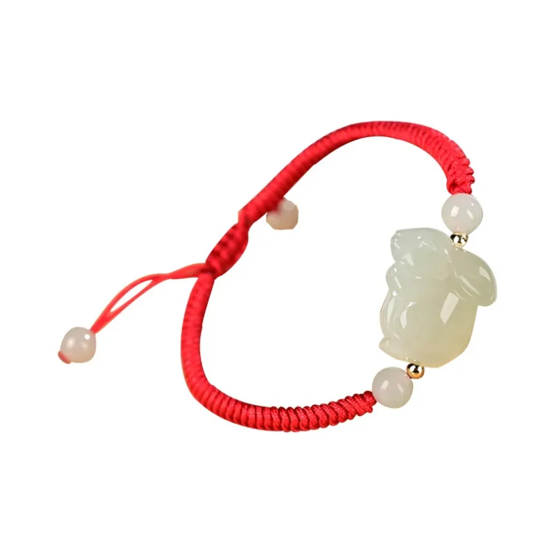 KUNYUYAO Hetian Jade Bracelets Pale Greenish White Jade Unisex-13