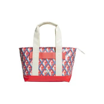 Adidas Polyurethane Handbag Unisex Ivory & Half Blue & Burst Pattern & Dark Red