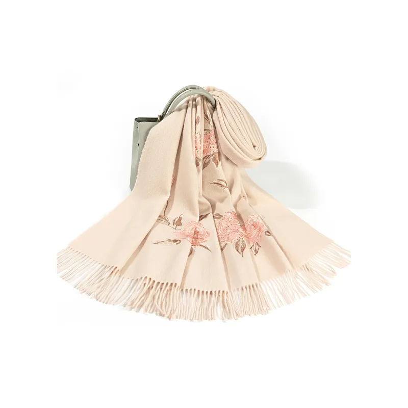 Shanghai Story Sheep Wool Knit Scarves Women's 3 Colors Available For Selection-13