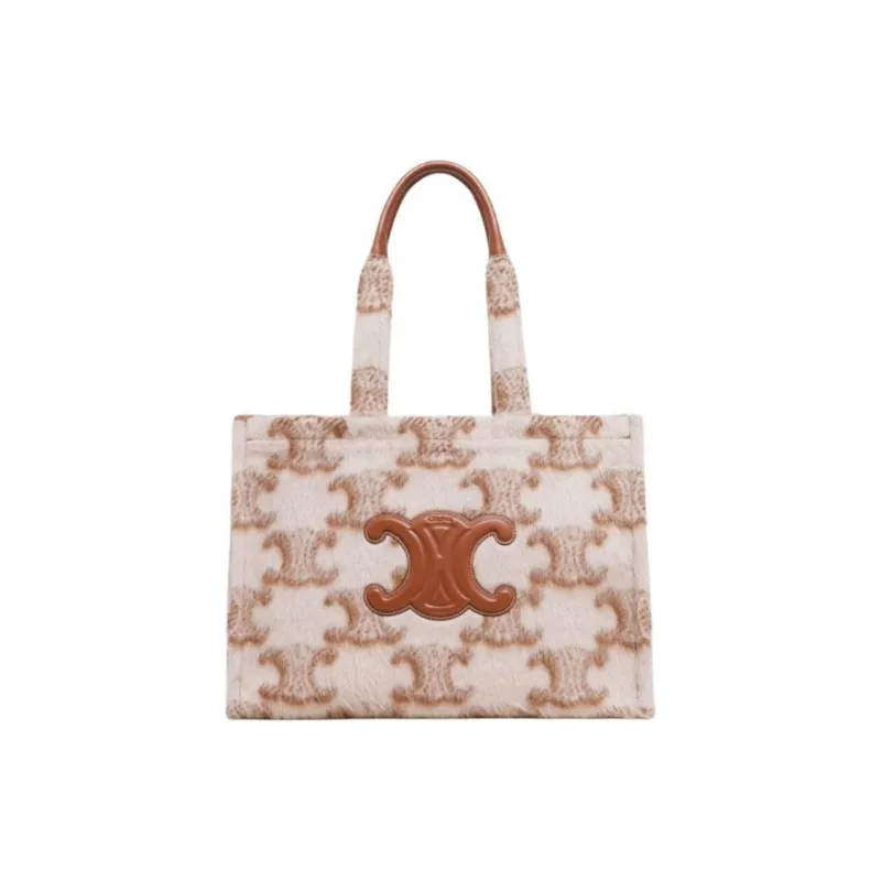 CELINE Triumphal Arch Cow Leather Tote Bag Shopping Bag Shoulder Bags Handbags Large Size Women's Tawny-3