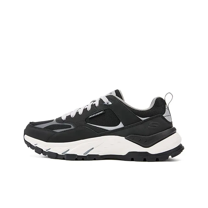 Skechers Non slip Lightweight Low Top Running Shoes Men's Black-0