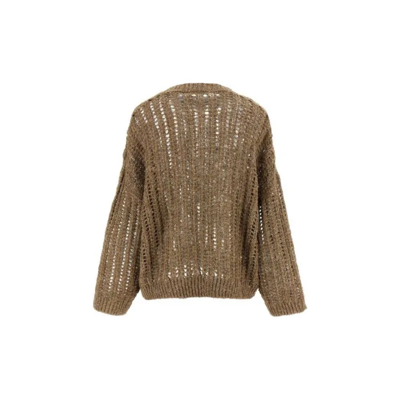 Brunello Cucinelli Crewneck Open Knit Jumper-1