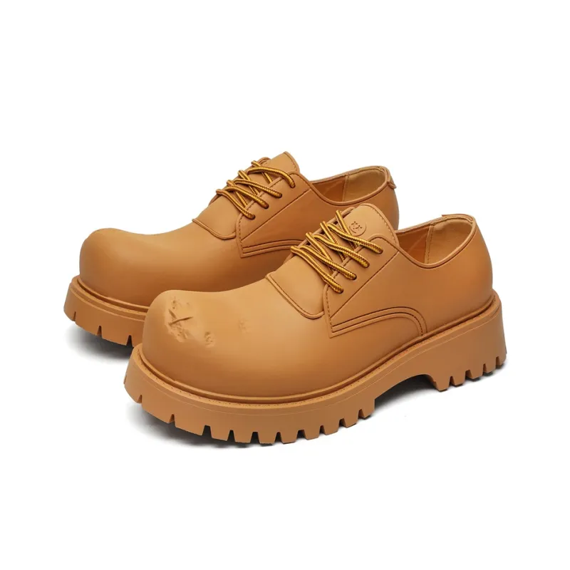 KUNGFUDEER Distressed Aesthetics Anti Slip And Wear Resistant Height Increasing Low Top Casual Shoes Unisex-6
