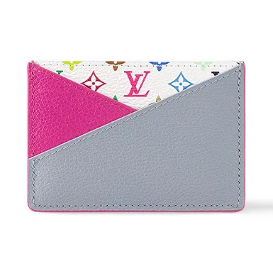 LOUIS VUITTON X Takashi Murakami Criss Cross Card Holder Multicolored/Kabira Blue/Rose-2