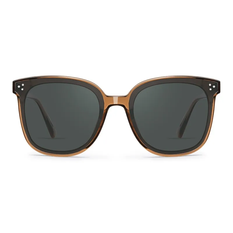 VEGOOS TR/Memory Plastic Square Sunglasses Unisex Black Frame-11