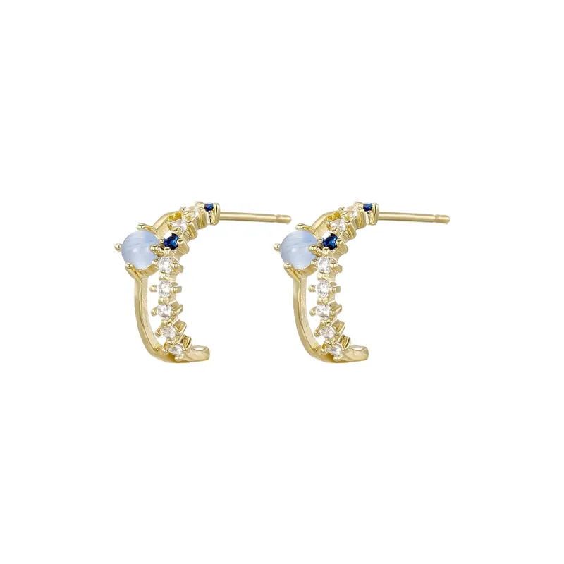 MISS XIA JWY S925 Silver Stud Stud Earrings Women's-0