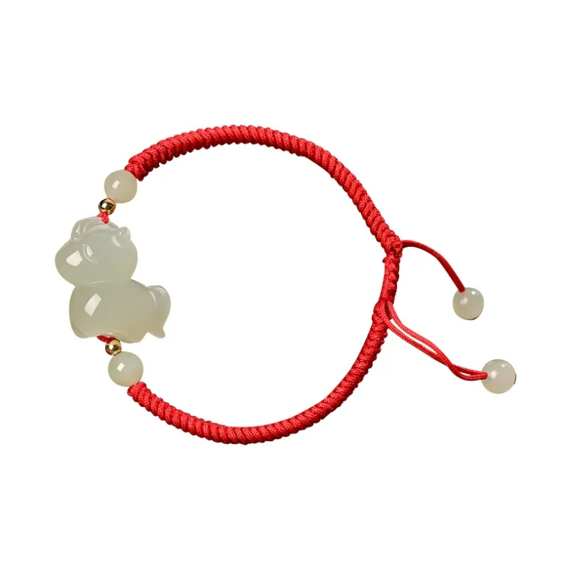 KUNYUYAO Hetian Jade Bracelets Pale Greenish White Jade Unisex-24