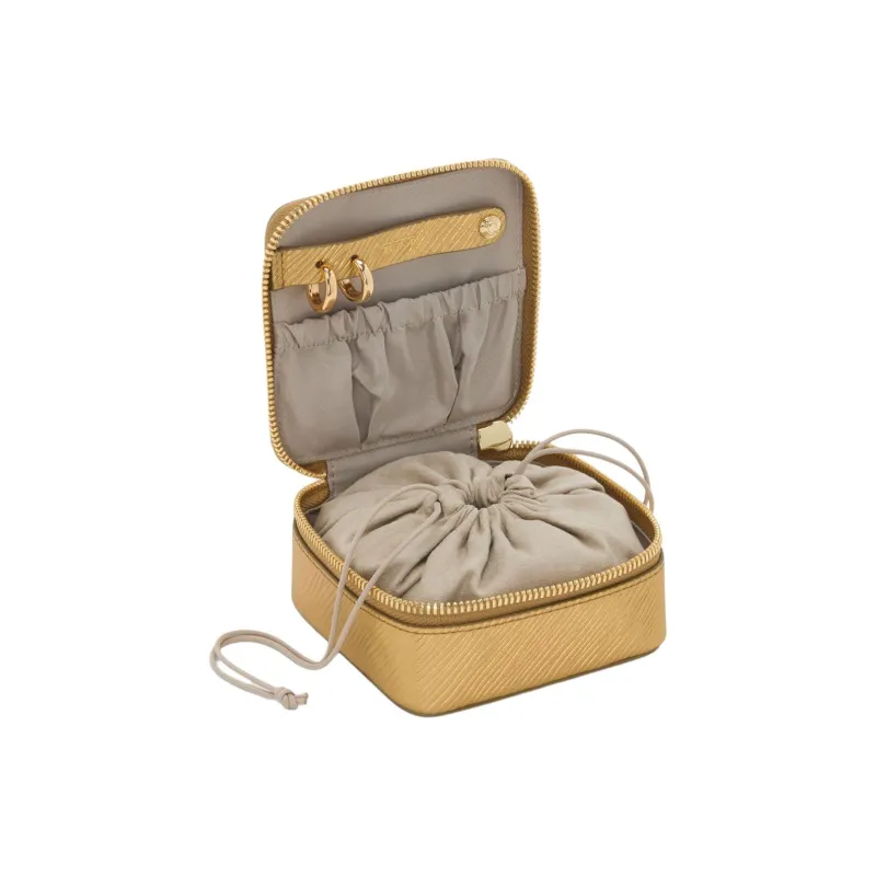 TUMI Leather Storage Bag Unisex Gold-2
