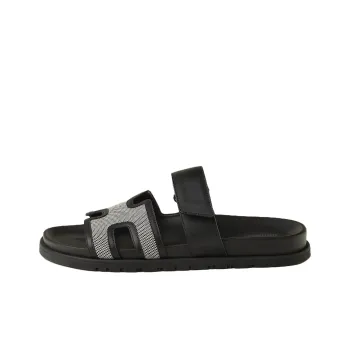 HERMES Chypre Slide Slippers Men's Black