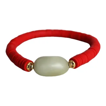 ZANJICHUANQI Hetian Jade Bracelets White Jade/Pale Greenish White Jade Unisex