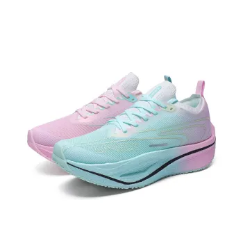 LPMX Running Shoes Men Low Top Pink Green Mismatched