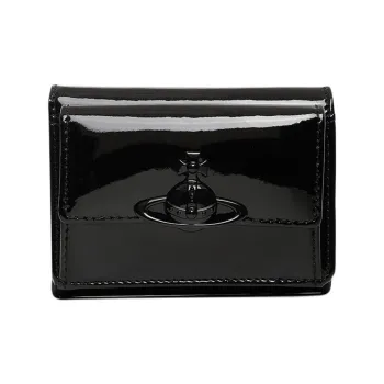 Vivienne Westwood Leather Wallet Small Size Women's Black