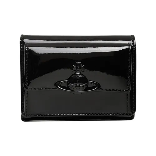 Vivienne Westwood Leather Wallet Trumpets Women's Black