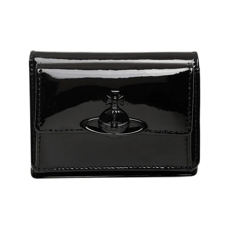 Vivienne Westwood Leather Wallet Trumpets Women's Black-0