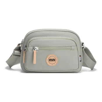 SEPTWOLVES Fabric Crossbody Bag Small Size Women's Gray Green
