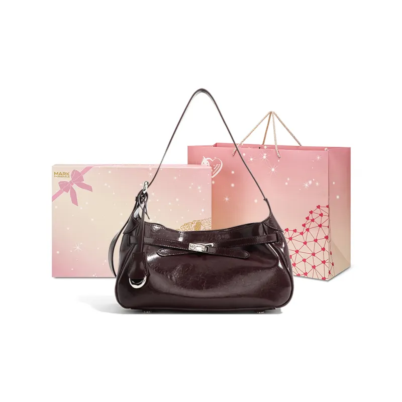 FAIRWHALE Cow Leather Shoulder Bag Regular Women's Mocha/Vintage Red/Premium Black/Moon White-7