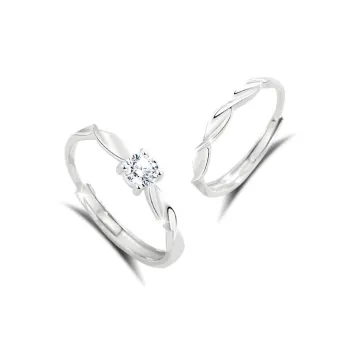 COPI 999 Fine Silver Synthetic Cubic Zirconia Rings Unisex