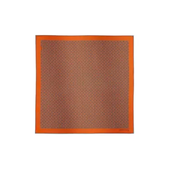 HERMES Vintage Mulberry Silk, Silk Scarves Unisex Orange