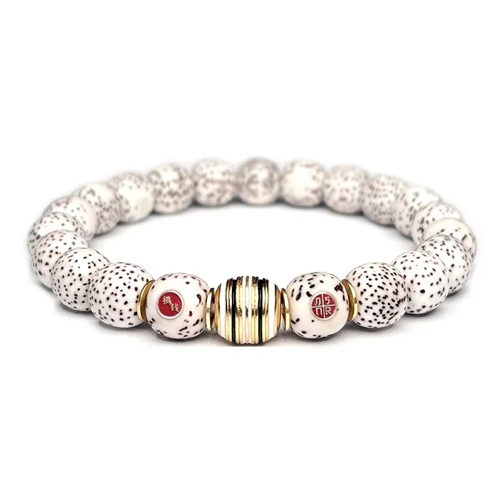 MOUNTAINS AND MANS Star Moon Bodhi Seeds New Chinese Style Good Luck Beaded Bracelet Unisex-2