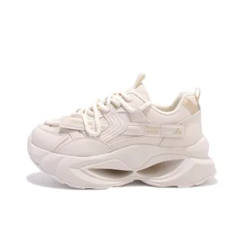 Shen Linsen Cushioning, Breathable, Lightweight Low Top Chunky Sneakers Women's Beige Gold