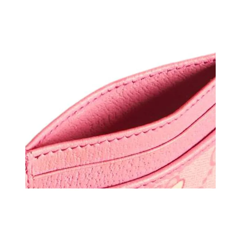 GUCCI PALACE Collaboration Canvas With Leather Card Holder Card Holder Women's Pink-2