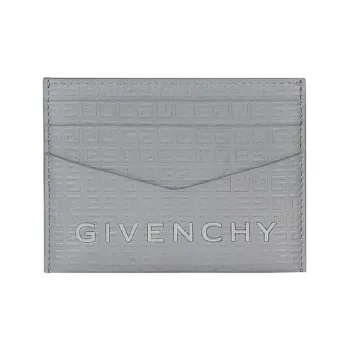 GIVENCHY Cow Leather Card Holder Regular Men's Light Gray