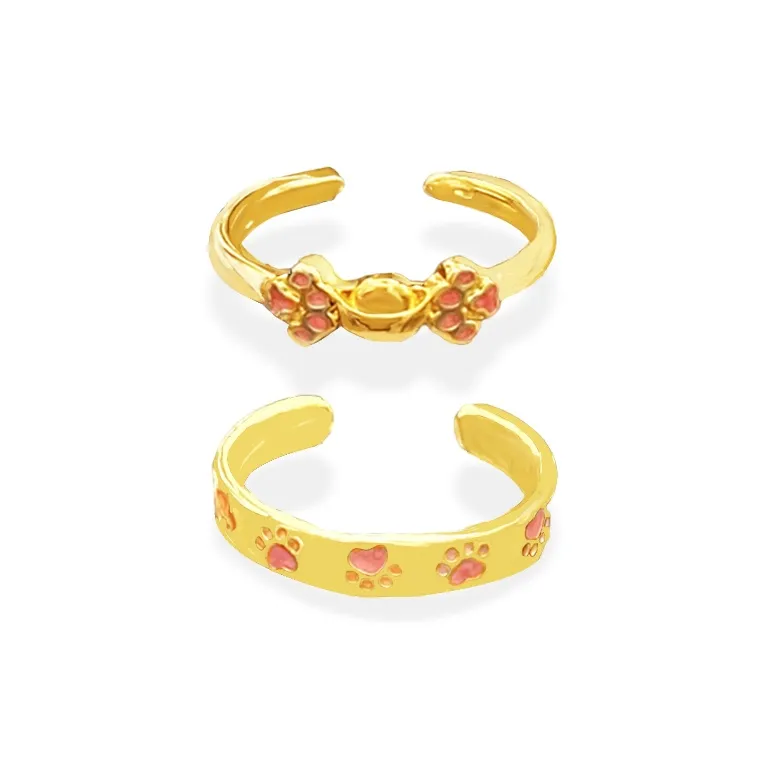 Shiban Alloy/Drip Glaze Rings Unisex-4