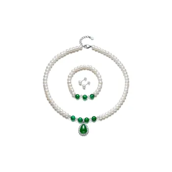 Oriental Jade Freshwater Pearl Necklaces Women's