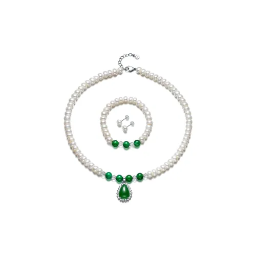 Oriental Jade Freshwater Pearl Necklaces Women's
