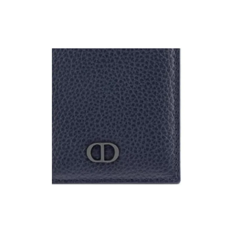 DIOR Calfskin Card Holder Men's Marine Blue-3