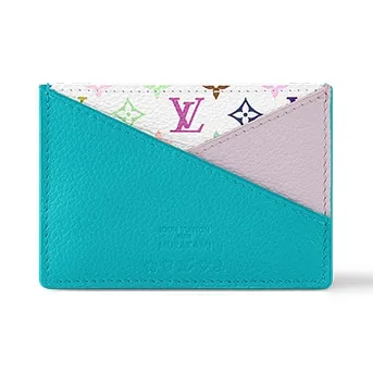 LOUIS VUITTON X Takashi Murakami Criss-Cross Card Holder Multicolored/Kawaii Pink/Washed Blue