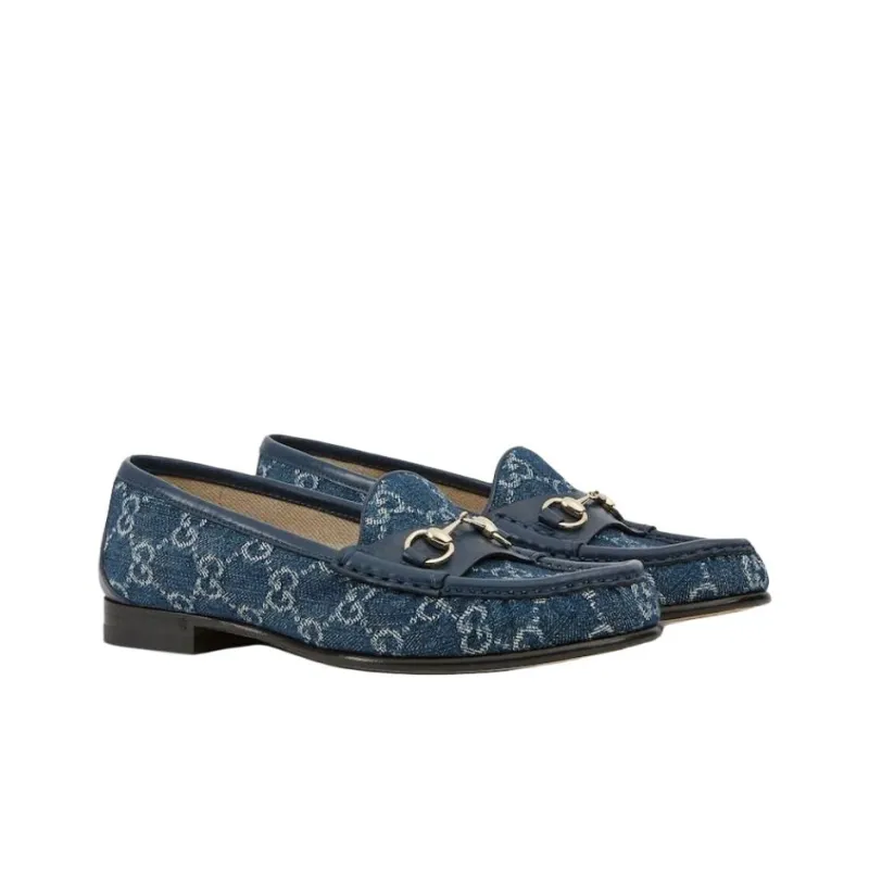 GUCCI Horsebit 1953 Loafers Women's Blue-2