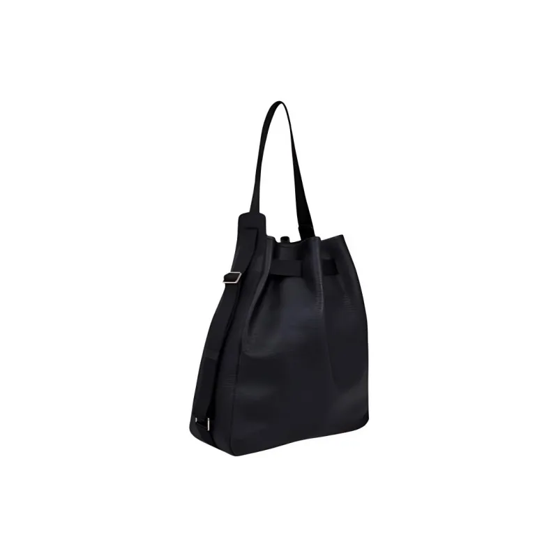 Ecco Cow Leather Bucket Bags Crossbody Bag Shoulder Bag Large Size Women's Black-1