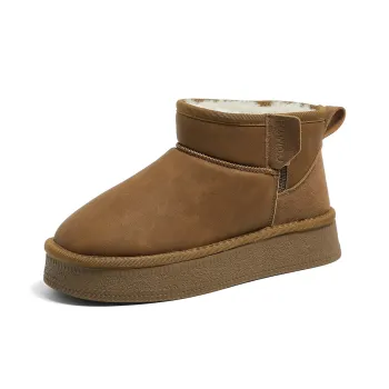 HUANQIU Warm Wear Resistant Slip Resistant Short Snow Boots Women's