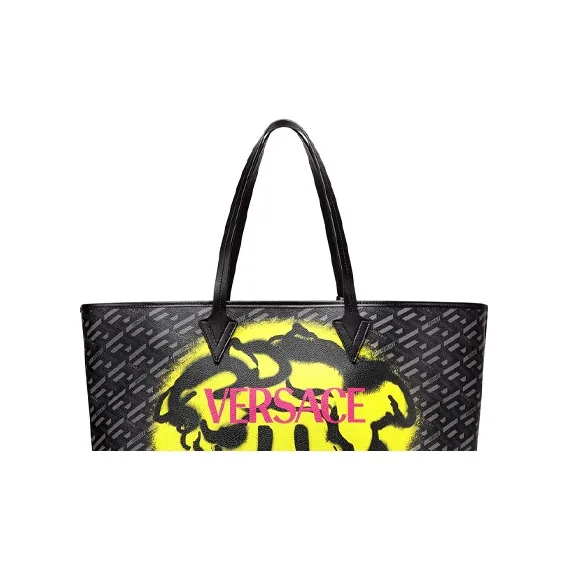 FANSIZHE La Medusa Canvas Tote Bag Shopping Bag Handbag Unisex Gray Black-4
