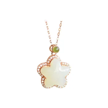 Jade Ink Love Necklaces White Jade Women's