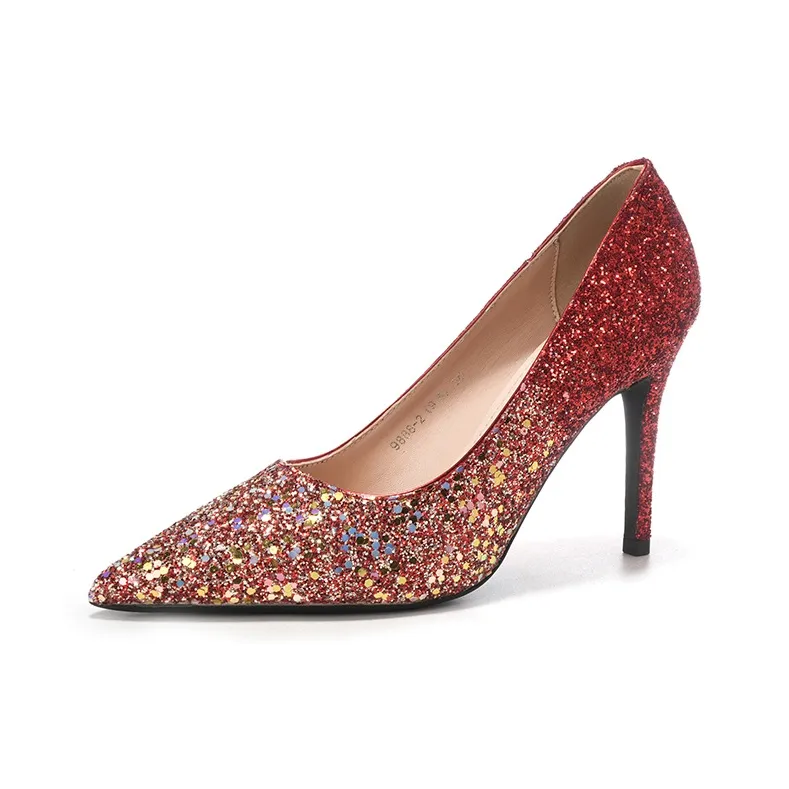 QITUMAUL Slim Heel High Heels Women's-8