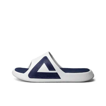 PEAK Tai Ji1.0 Slip Resistant Abrasion Resistant Cushioning Slide Slippers Men's Ultra Light White Dark Blue