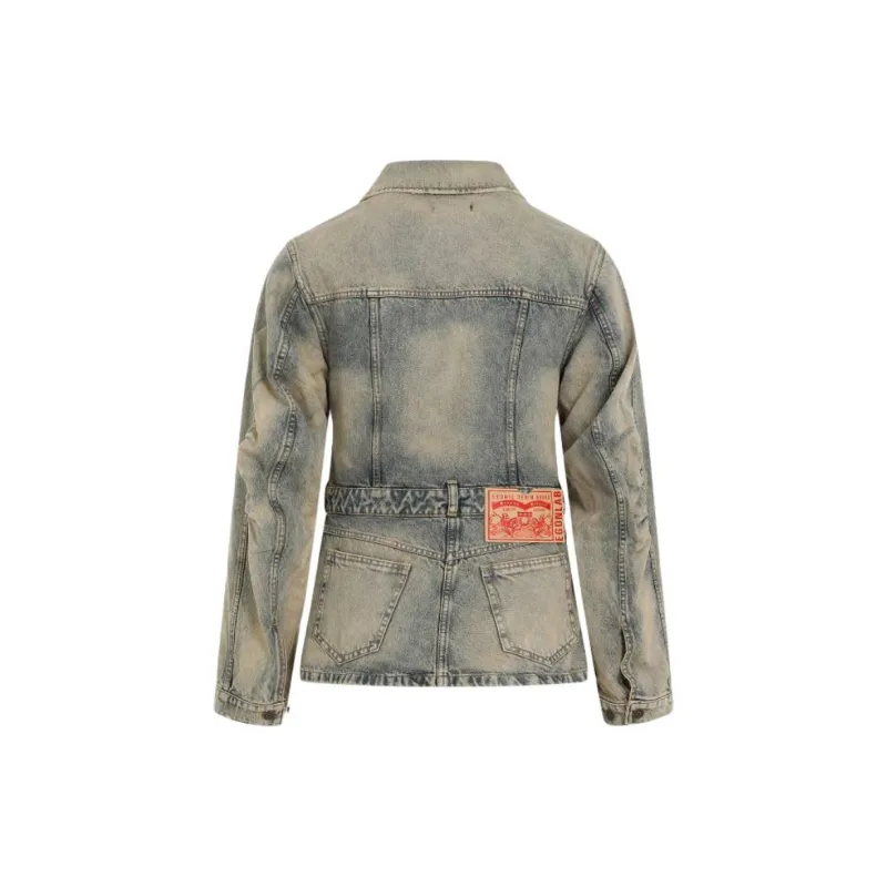 EGONLAB. Cut out Detail Denim Jacket-1