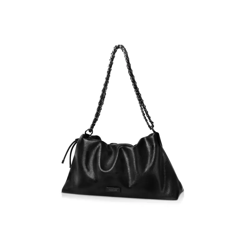 INJOYLIFE Large Capacity Tote Bag Advanced Hobo Shoulder Bag Large Size Unisex Black-1