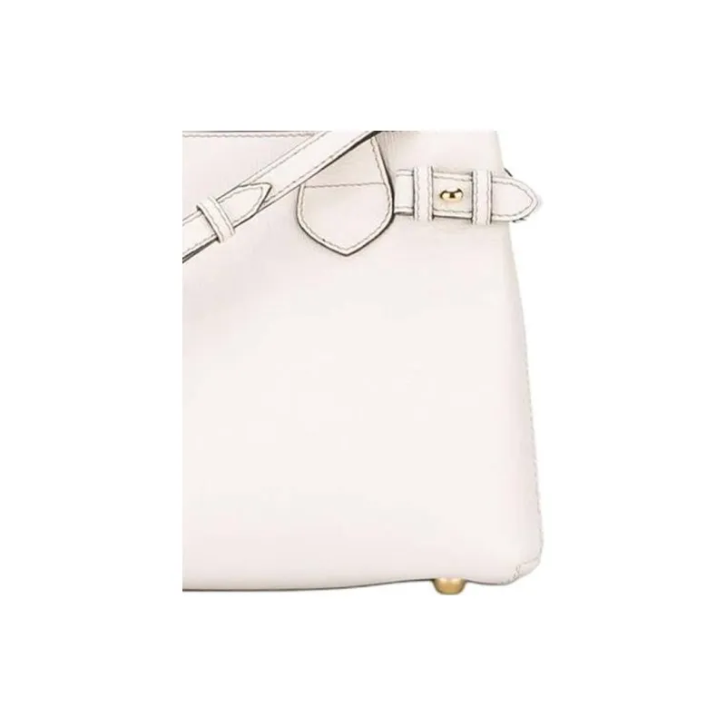 Burberry Cow Leather Tote Bag, Shopping Bag, Shoulder Bag, Handbag Small Size Women's White-3
