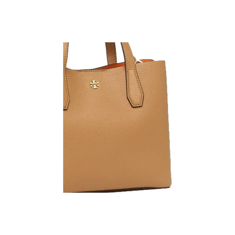 TORY BURCH Leather Tote Bag, Shopping Bag, Shoulder Bag, Handbag Tubas Women's Cognac-4