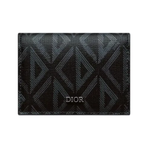 DIOR CD Diamond Cotton Card Holder Men's Black