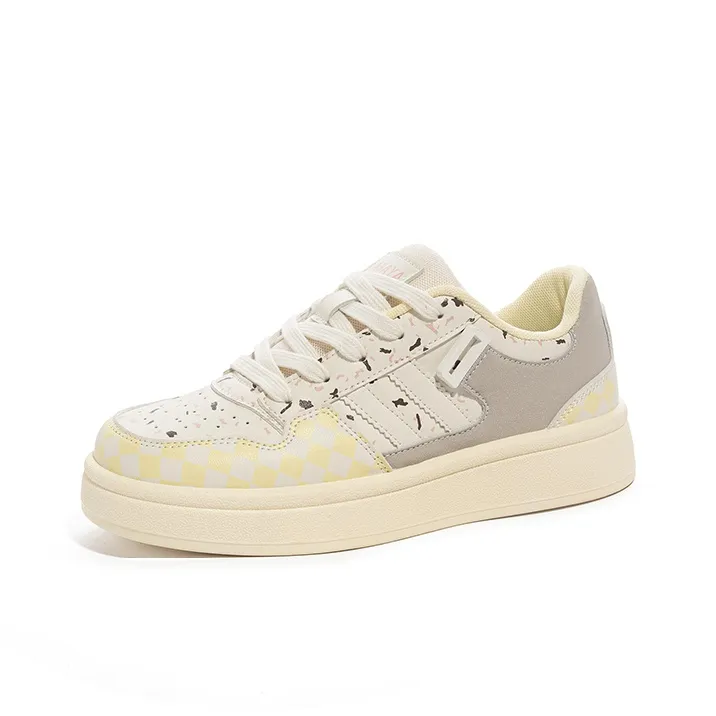 Babaya Anti Slip And Wear Resistant Breathable Low Top Kids' Skateboarding Shoes Yellow Gray Teenagers-1