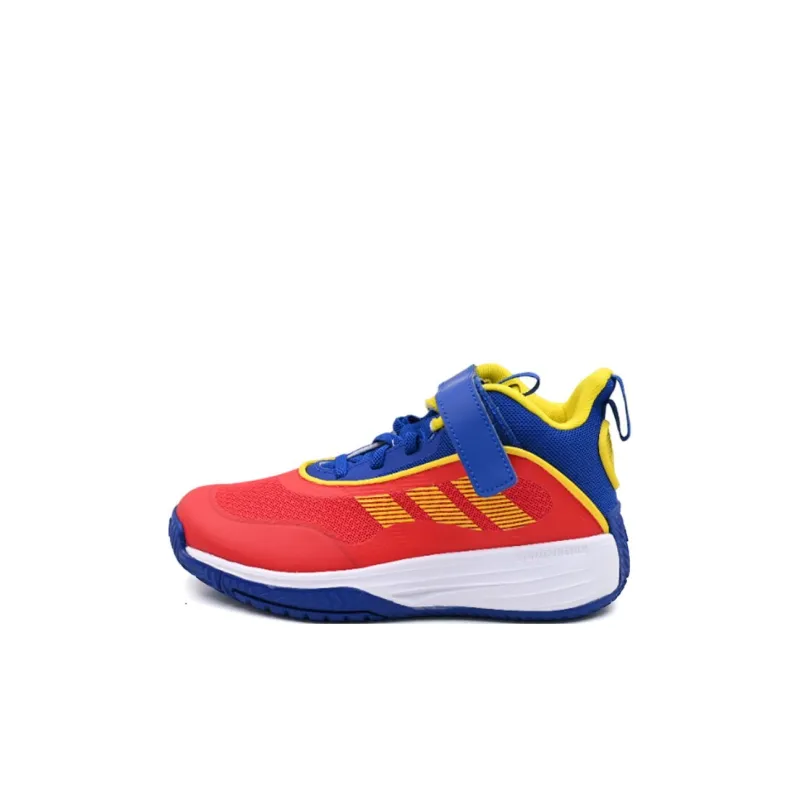 Adidas OwnTheGame Abrasion Resistant Mid Top Children's Basketball Shoes Red/Blue/Yellow Kids'-0